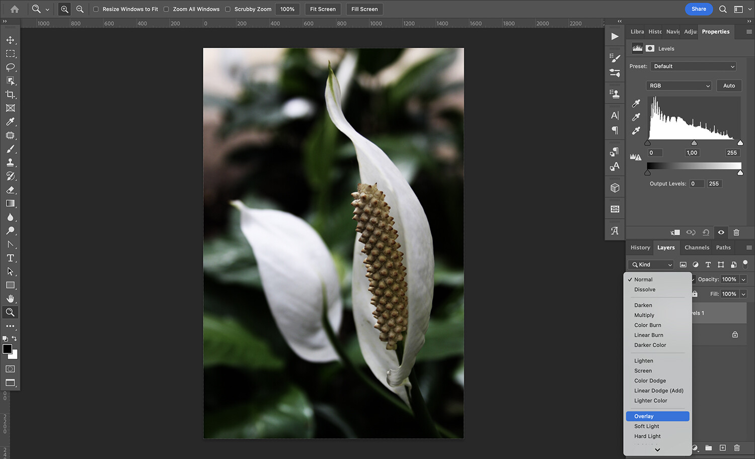 Overlay blend mode Photoshop