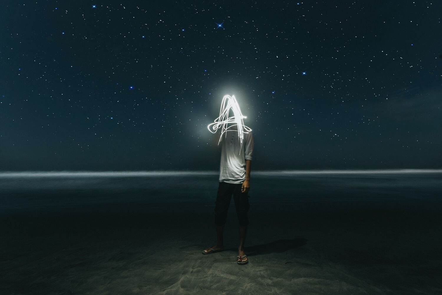long exposure image with single flash